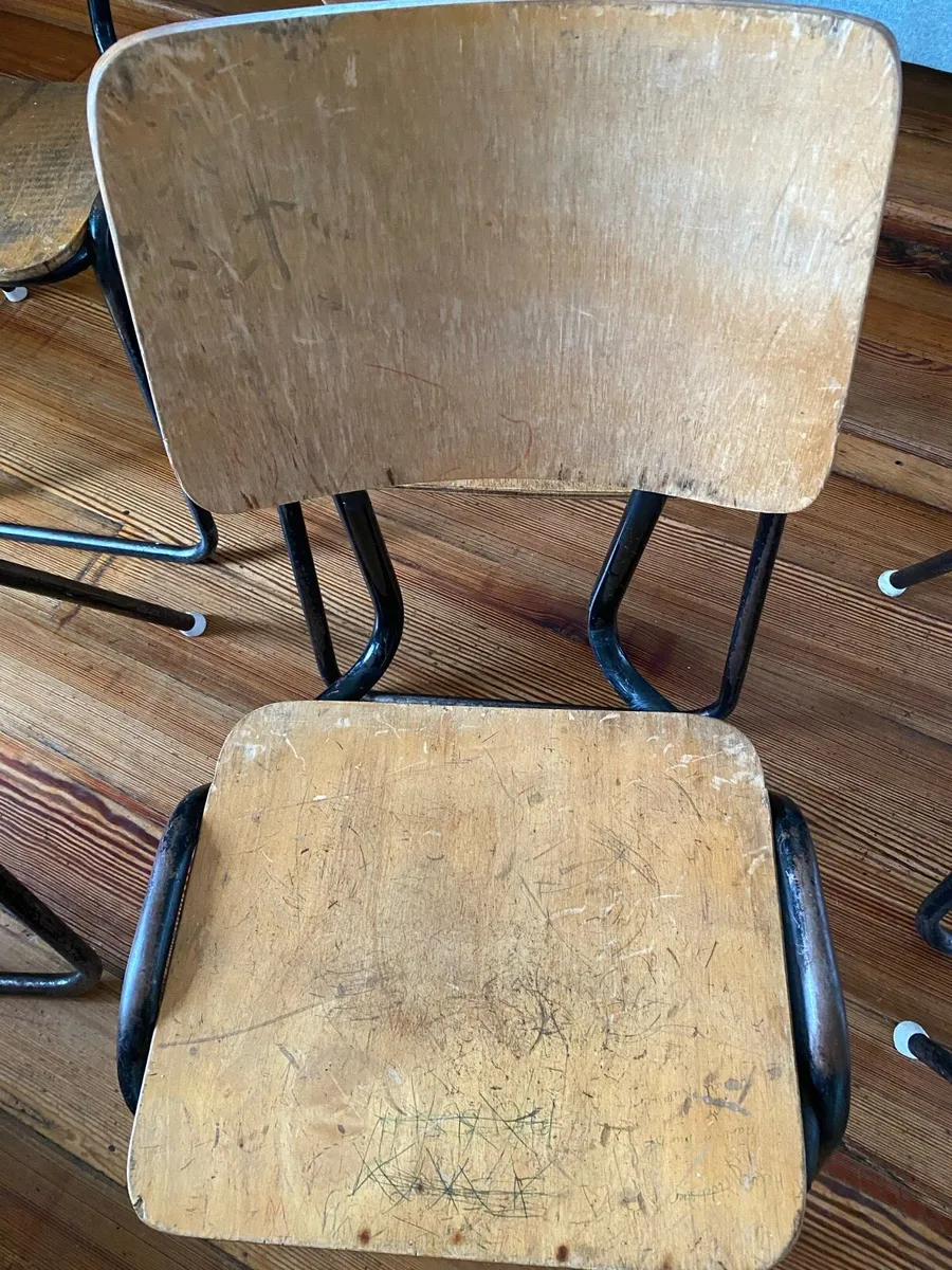6 Vintage Industrial School Chairs (Adult Size) - Image 4
