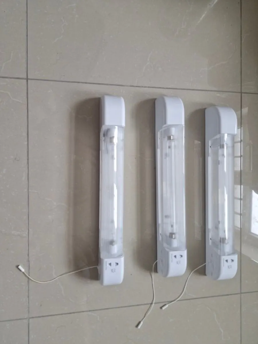 3 bathroom wall lights with shaver socket - Image 2