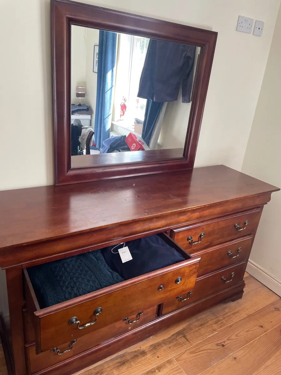 Chest of drawers and large mirror - Image 4