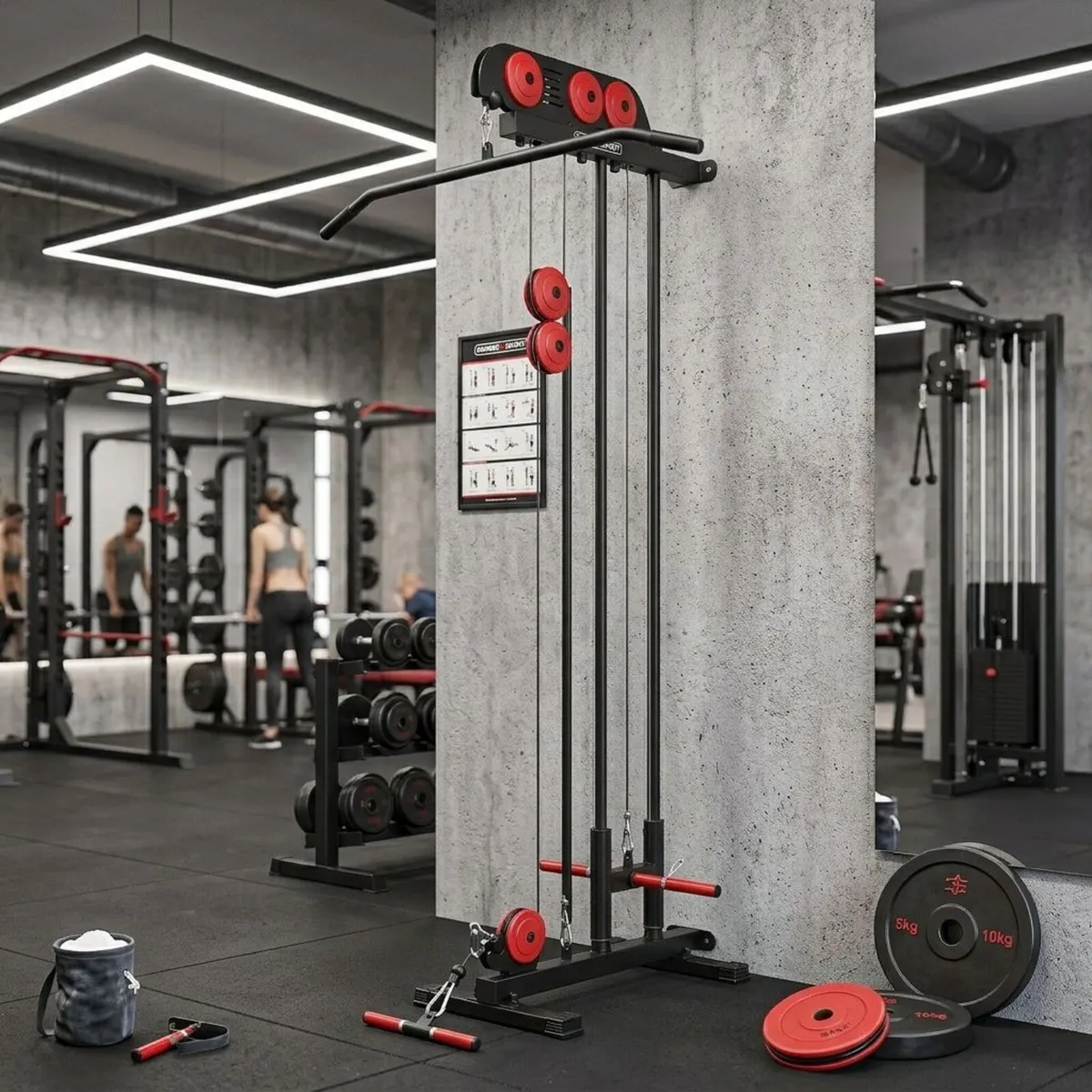 New Wall Mounted Lat Pulldown Machine Plate Loaded - Image 1