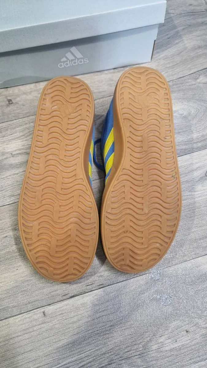 New Adidas VL Court Blue Suede / Yellow Unisex - Image 4
