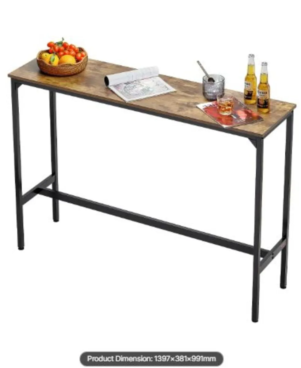 Bar Table, Sturdy Metal Frame High Top Pub Table, - Image 1