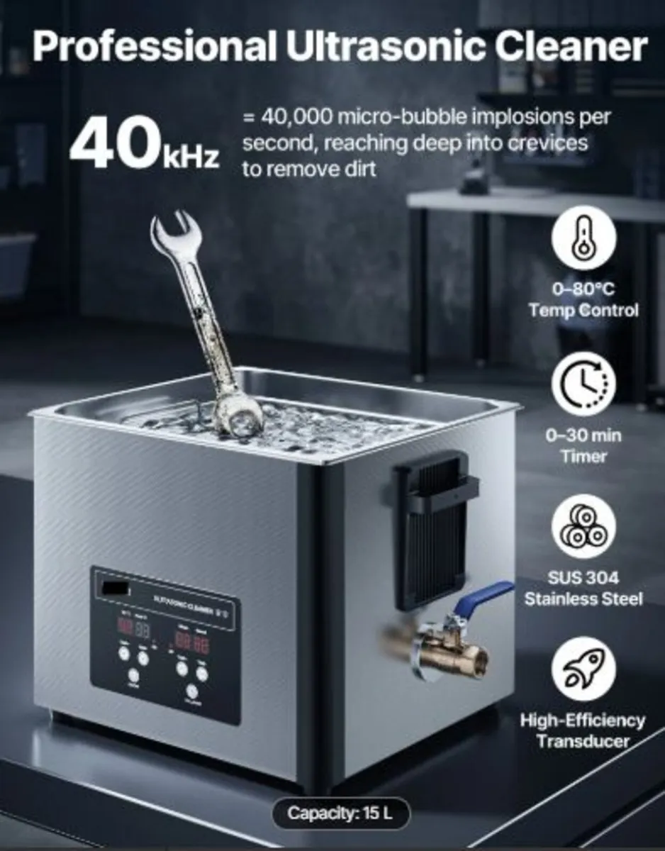 15L Ultrasonic Cleaner, Professional Ultrasonic - Image 2