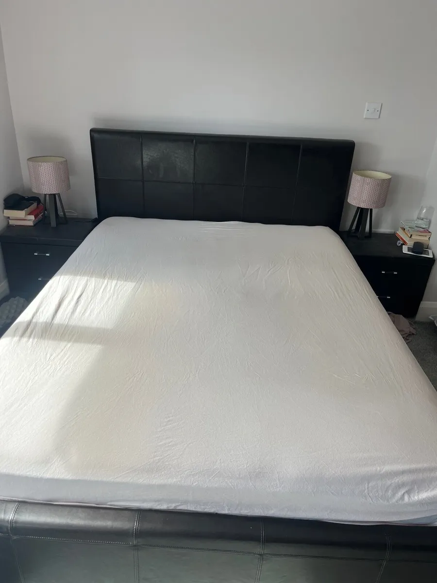 King size bed frame and lockers - Image 1