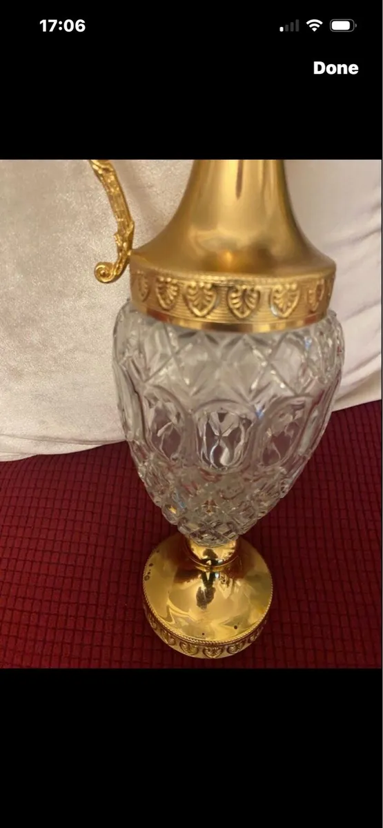 Vintage Crystal Claret Jug - Image 2