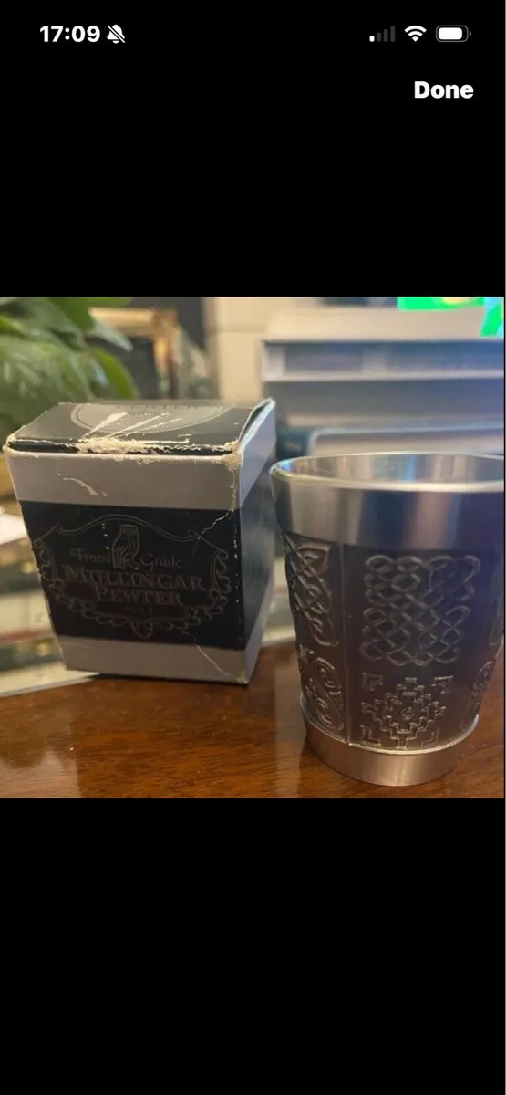 Mullingar Pewter Celtic Whisky Shot / measure - Image 1