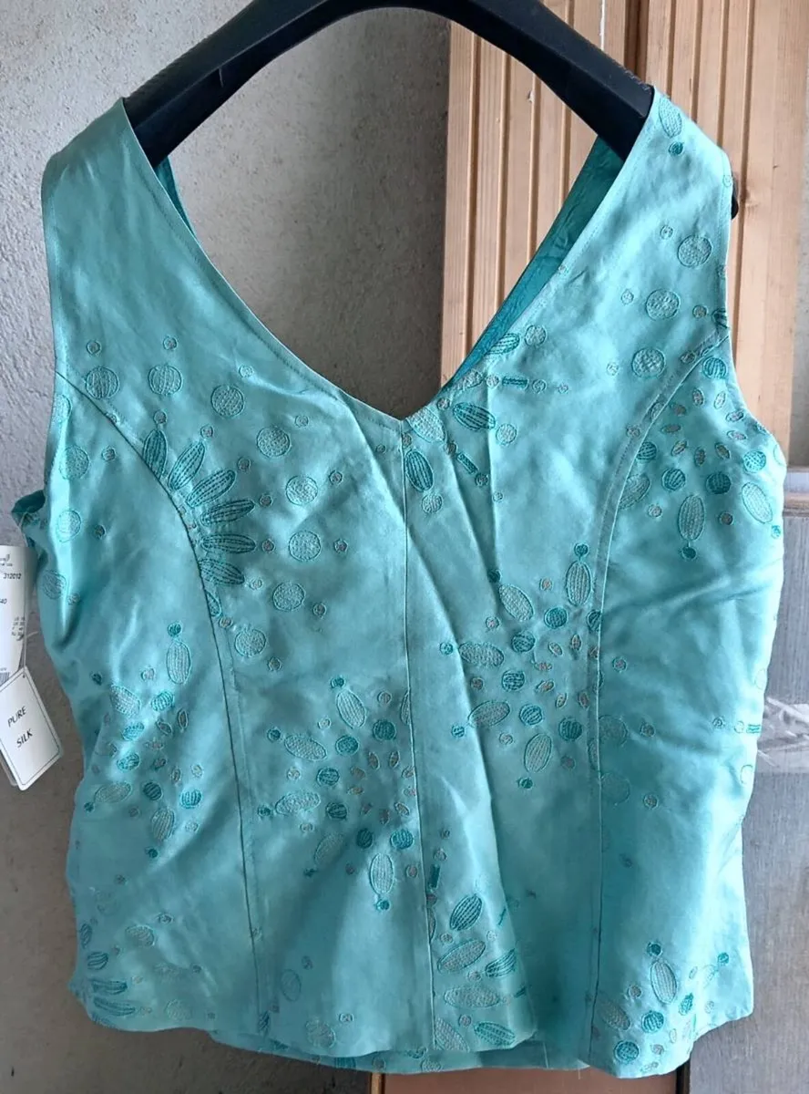 Cavita Blue Silk Top - Image 2