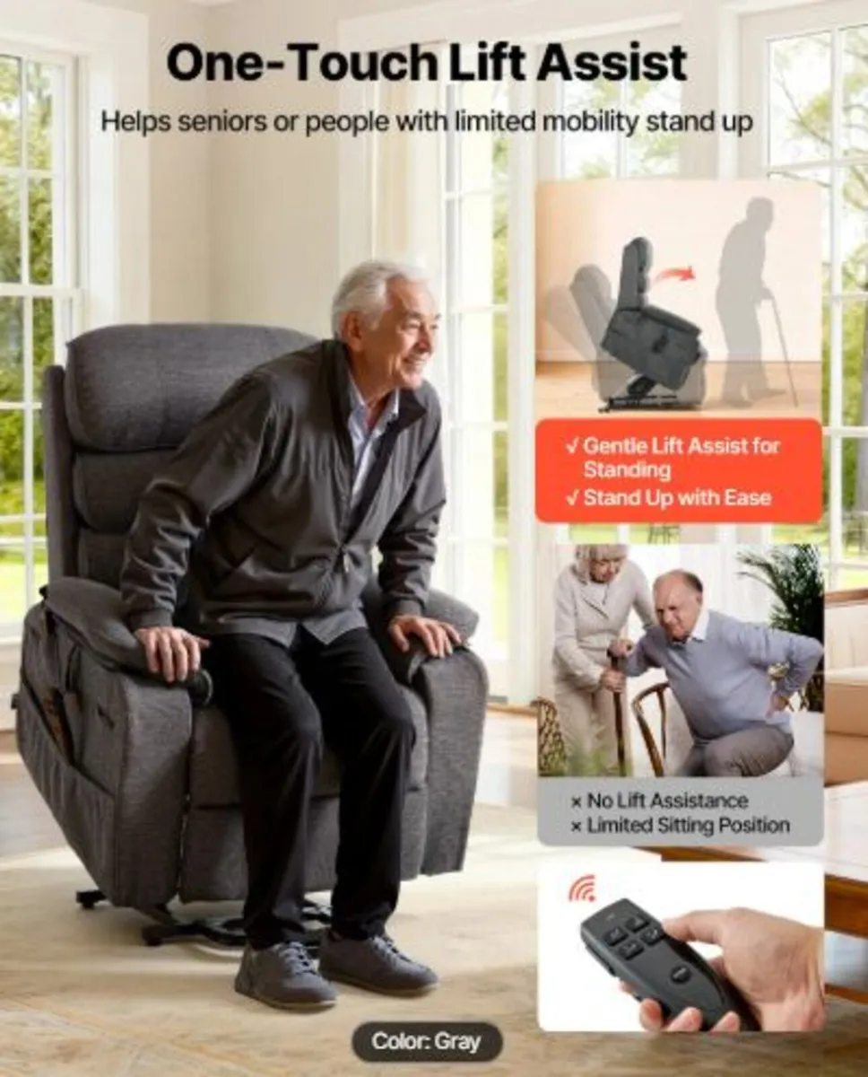 Power Lift Recliner Chair, Dual Motor, Medium - Image 2