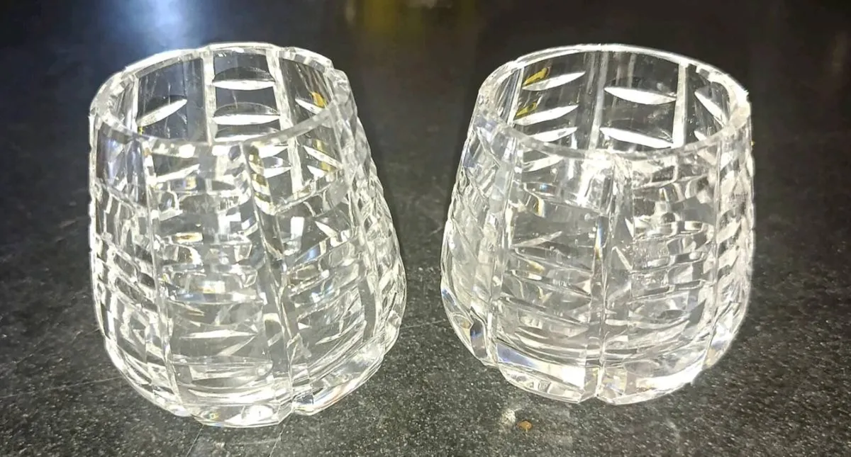 Waterford crystal toothpick holder pair