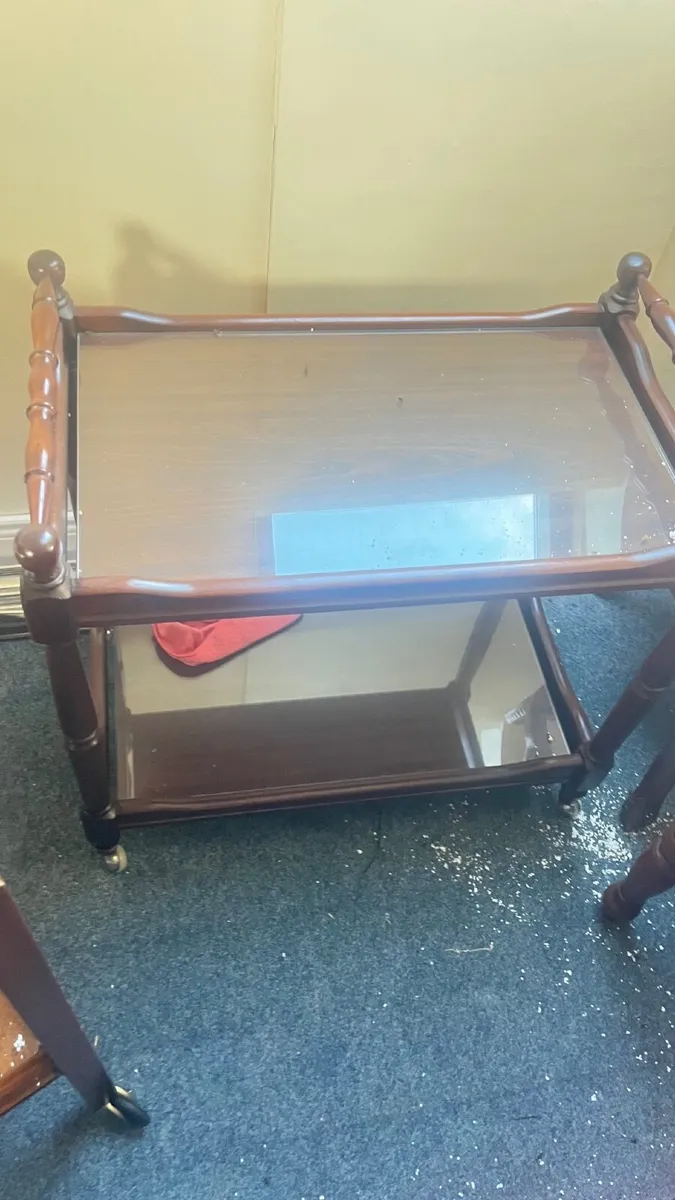 Mahogany Tea Trolley / Drinks Cart – Two-Tier, - Image 1