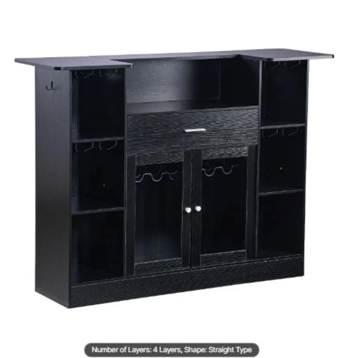 Home Bar Unit, Wine Bar Cabinet Table 4-Tier - Image 3