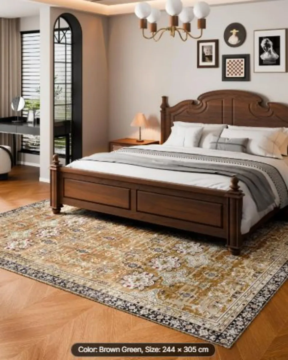 Area Rug, 8 x 10 ft Large Washable Rug, Non-Slip - Image 1