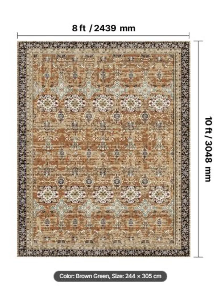 Area Rug, 8 x 10 ft Large Washable Rug, Non-Slip - Image 2