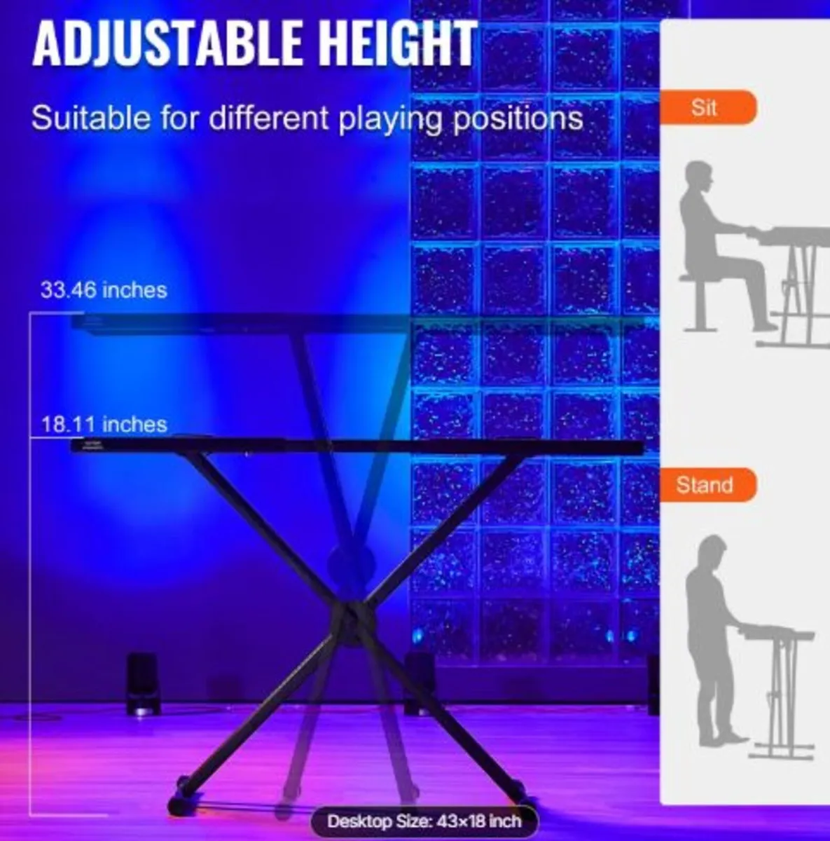 DJ Table Stand,(32"-43") x 18" Portable DJ Laptop - Image 4