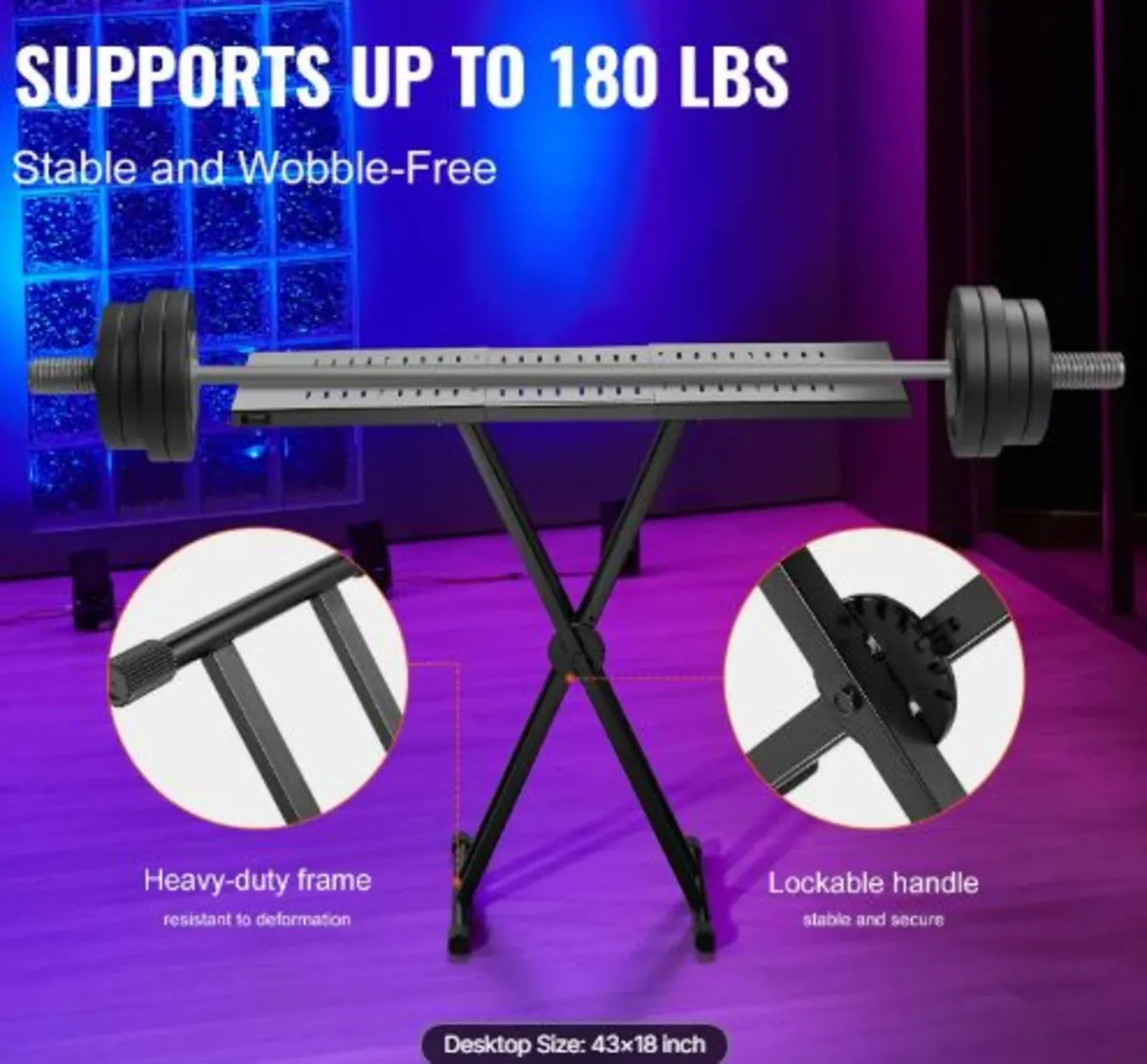 DJ Table Stand,(32"-43") x 18" Portable DJ Laptop - Image 2