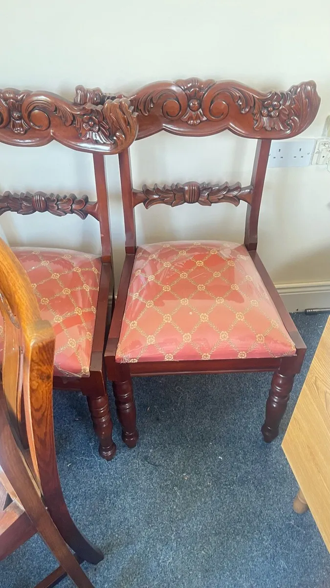 Carved Mahogany Dining Chairs – Victorian Style - Image 2