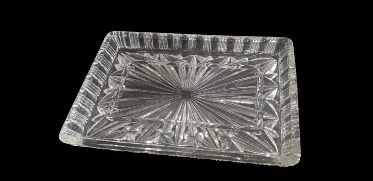Pristine Godinger Dublin Crystal Vanity Tray - Image 1