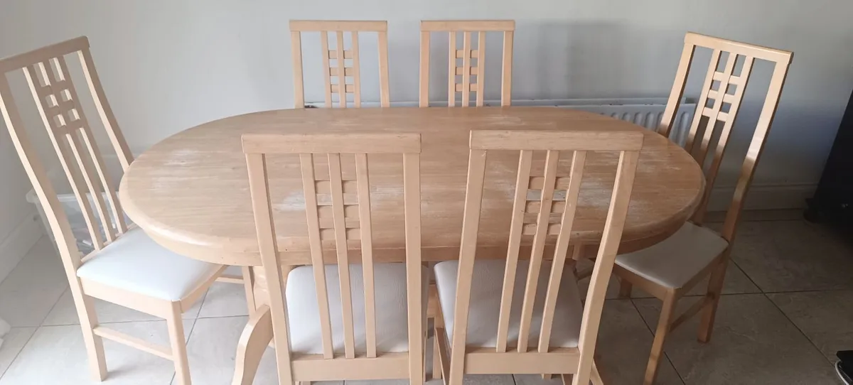 Dining Table and Six Chairs - Image 1