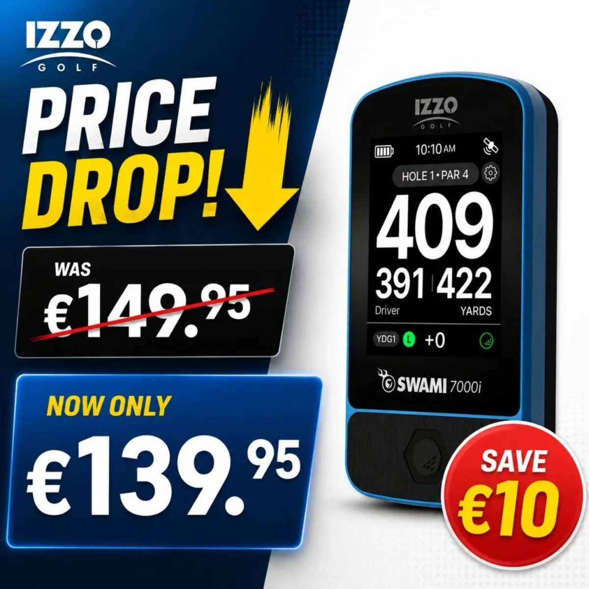 Izzo Swami 7000i Golf GPS - Blue - Image 1