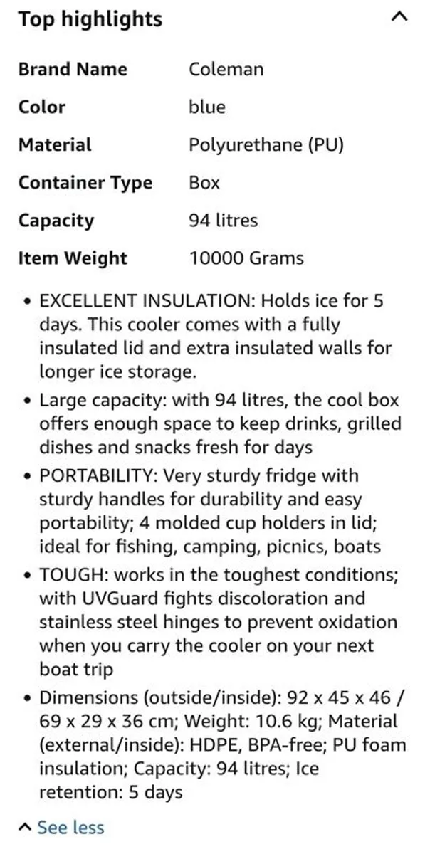 Coleman Marine Xtreme Coolbox 100QT/94L - Image 4