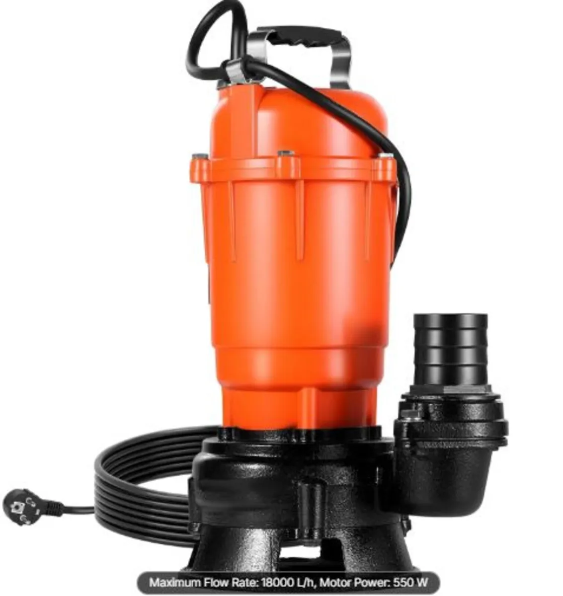 550W Submersible Trash Pump, 18000 L/H, Cast Iron - Image 2