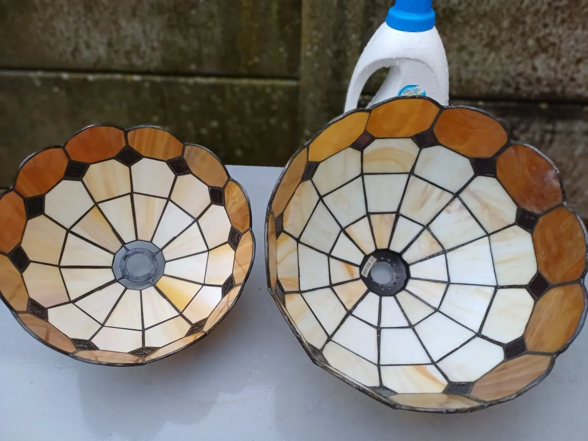 Vintage Tiffany Style Ceiling Shades - Image 4