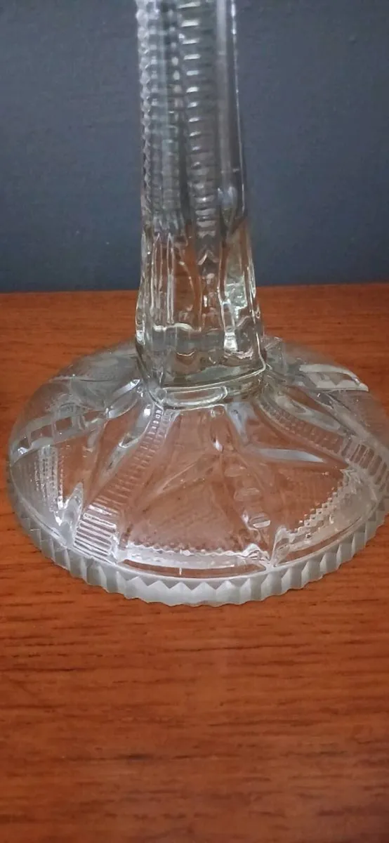 Pair Of Vintage Pressed Glass Candle Holders - Image 2