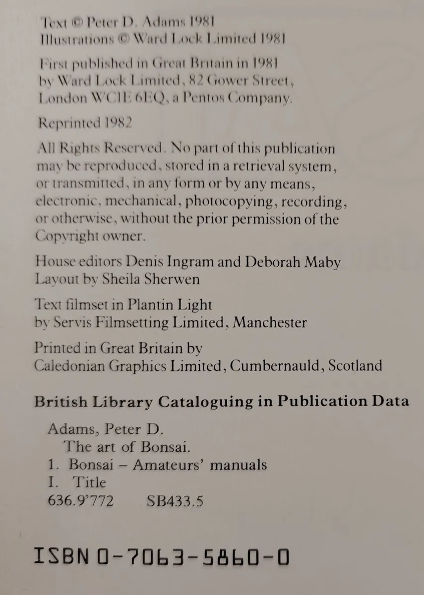 The Art of Bonsai Hardback 1981 - Image 4