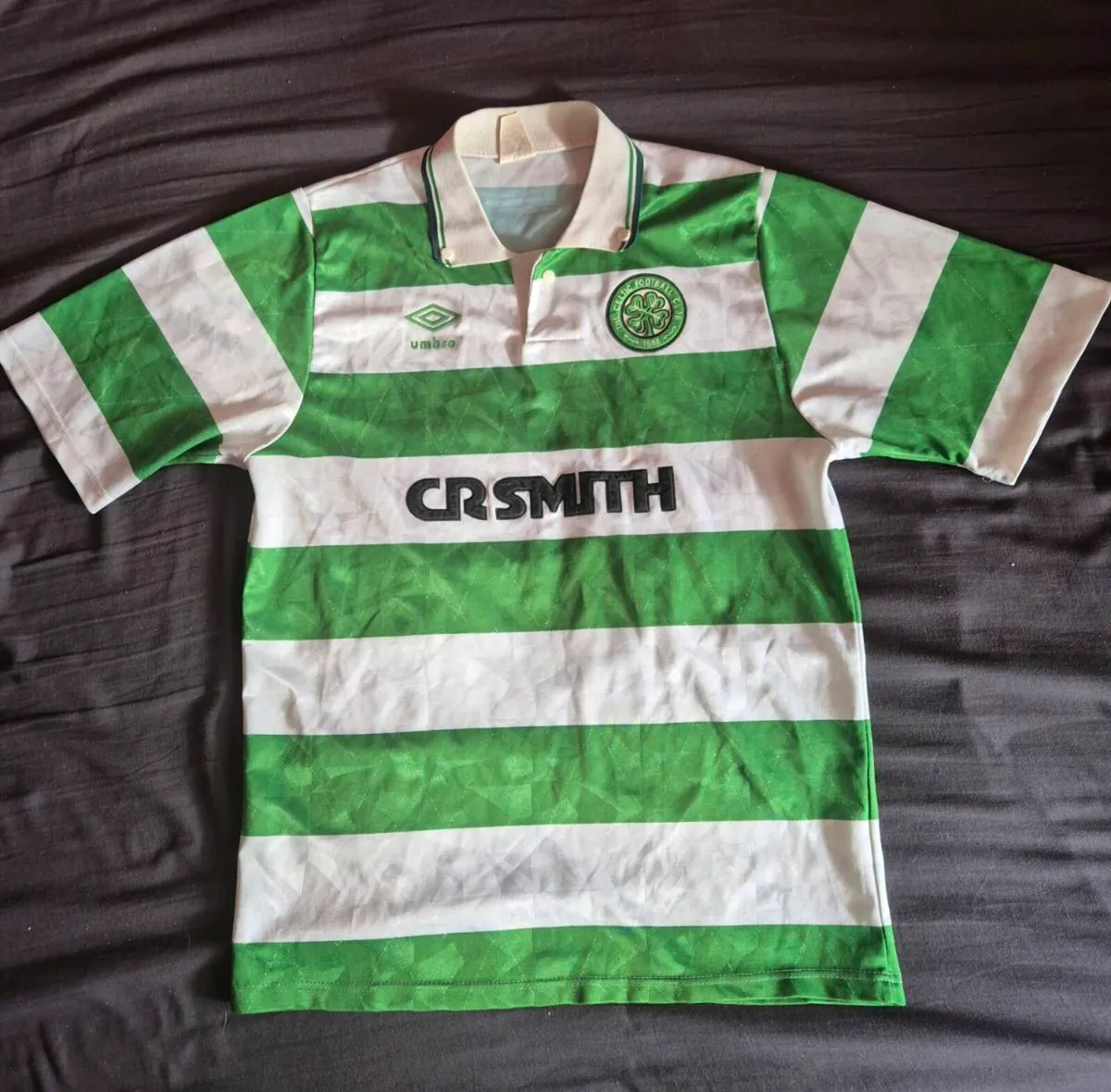 Vintage Celtic FC 1989-1991 Home Shirt Umbro CR Sm - Image 1