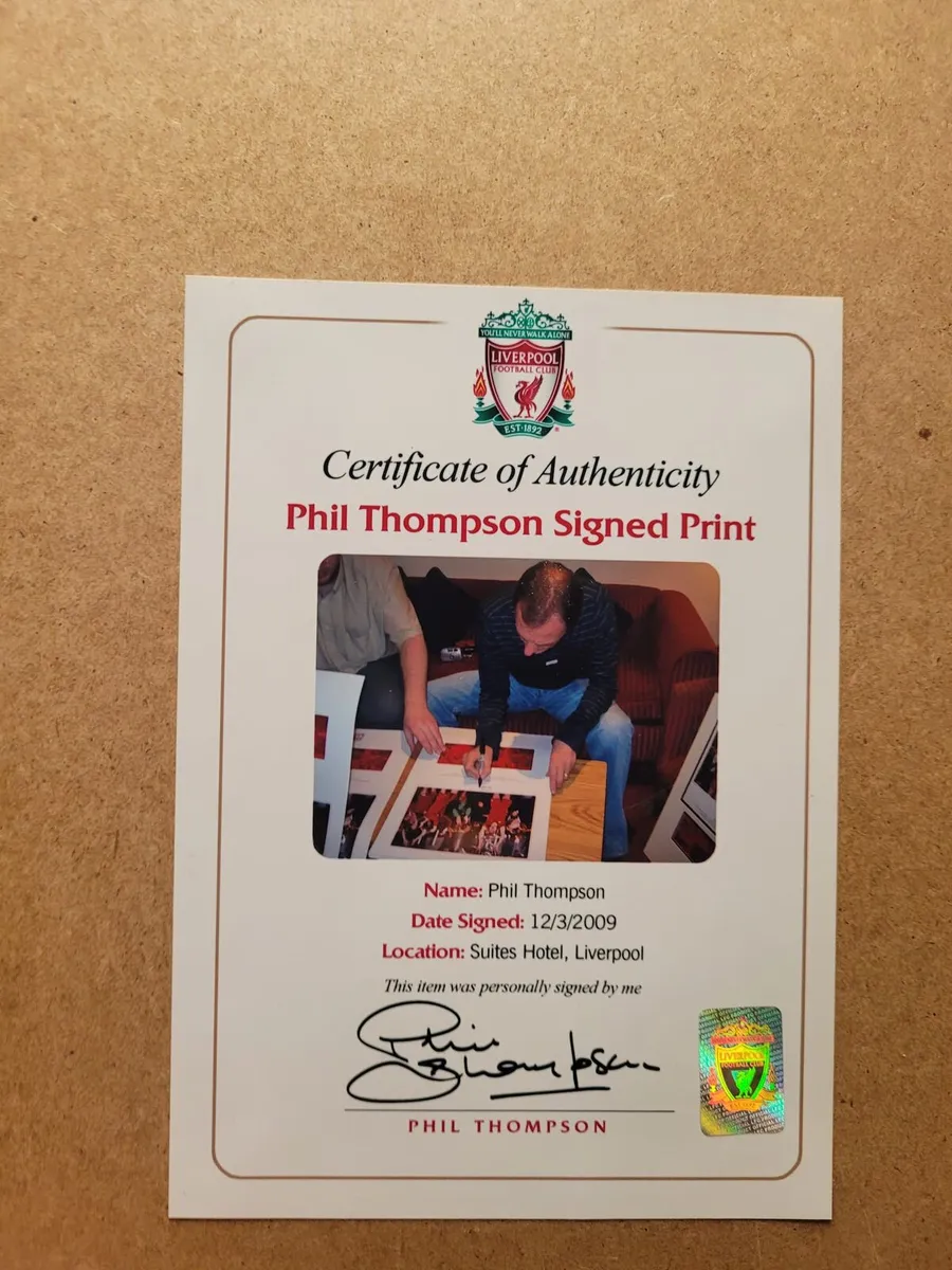 Large Framed & Signed Phil Thompson Liverpool FC - Image 2