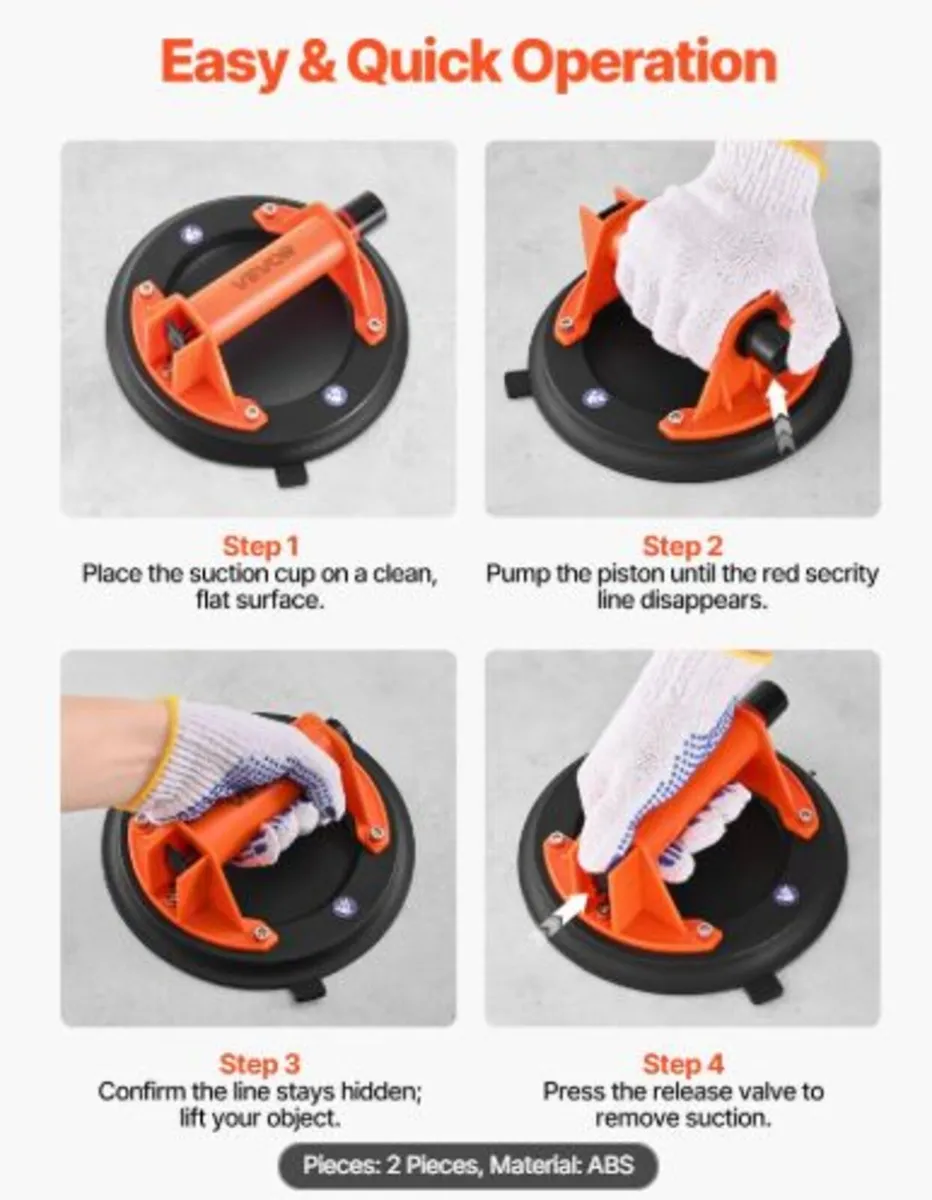 Vacuum Suction Cup, 203 mm Vacuum Glass Lifter - Image 3