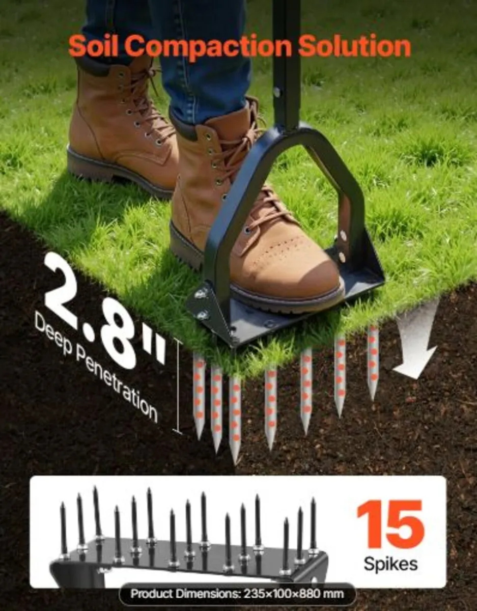 Lawn Aerator, 9.2 in Manual Core Aerator Tool - Image 4