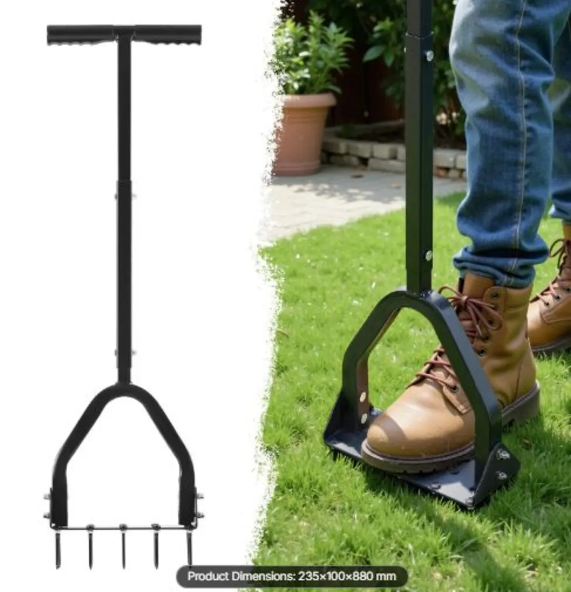 Lawn Aerator, 9.2 in Manual Core Aerator Tool - Image 1