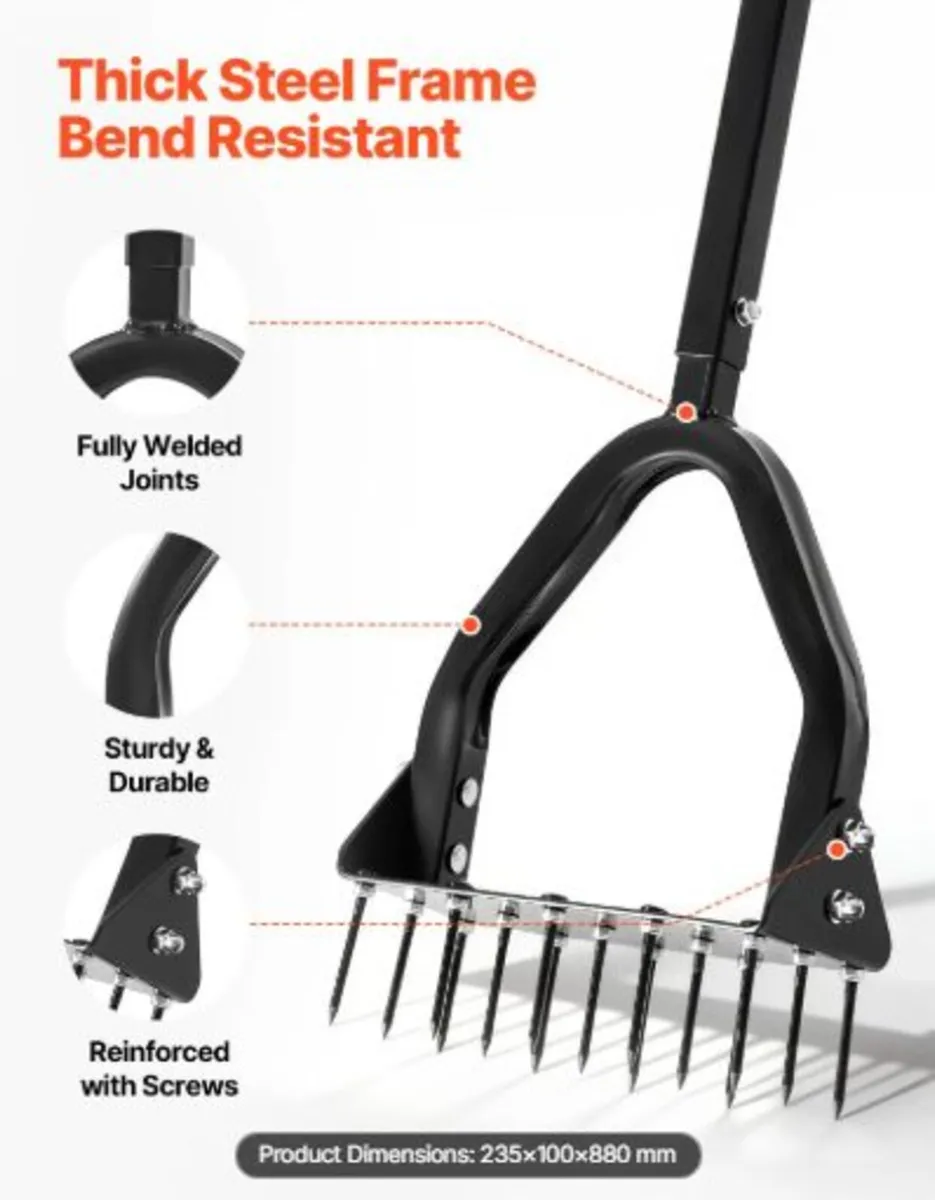 Lawn Aerator, 9.2 in Manual Core Aerator Tool - Image 2