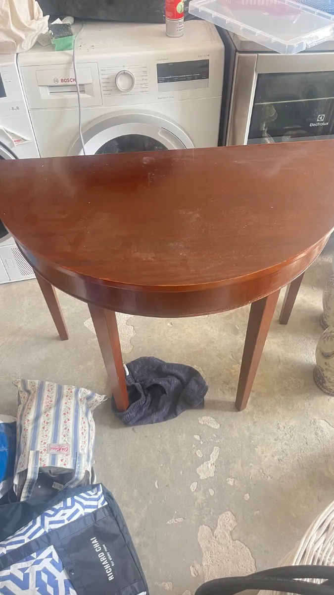 Half Moon Console Table – Solid Wood, Mahogany - Image 2