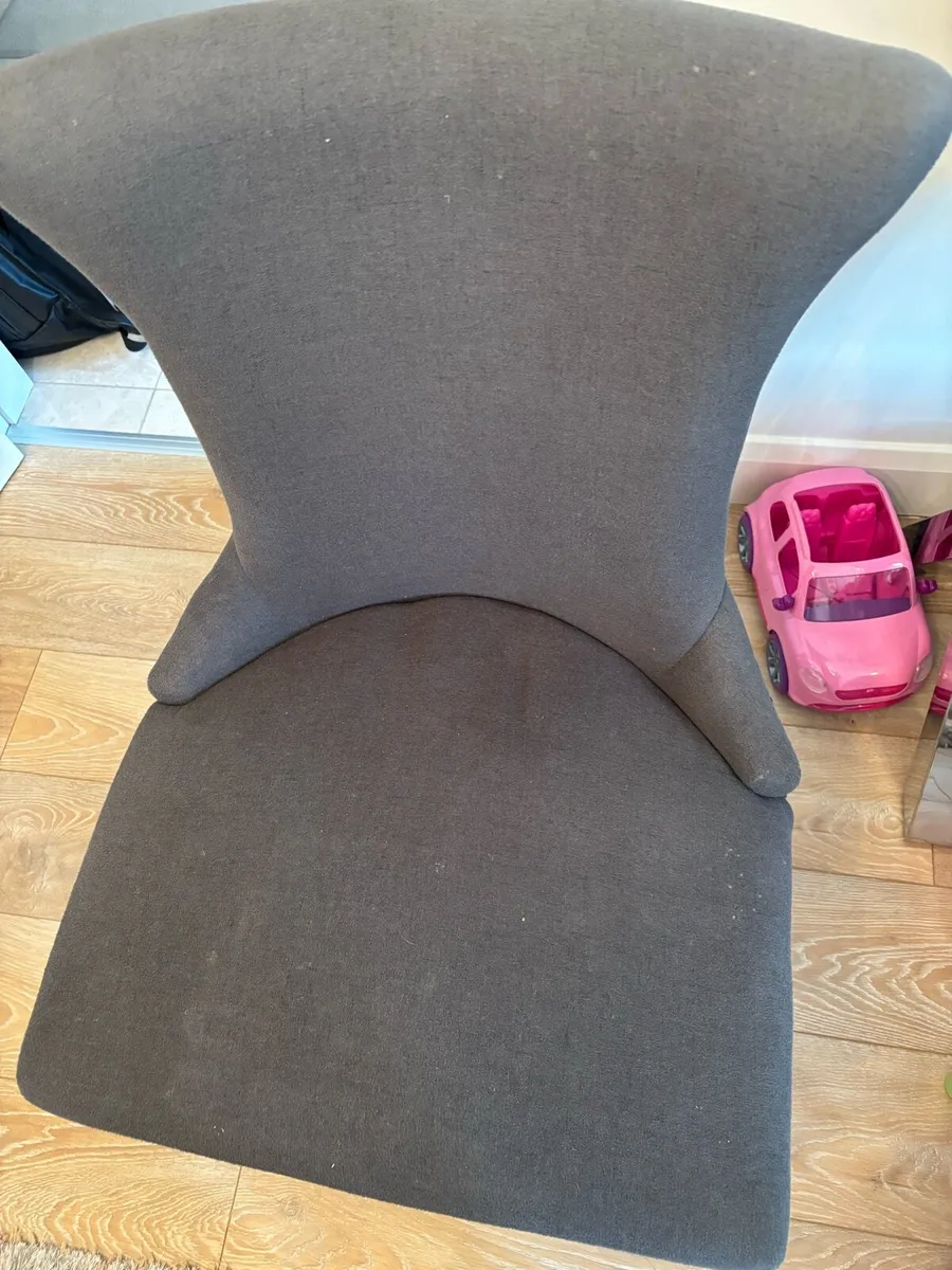 Set of 6 Grey Fabric Dining Chairs - Image 3