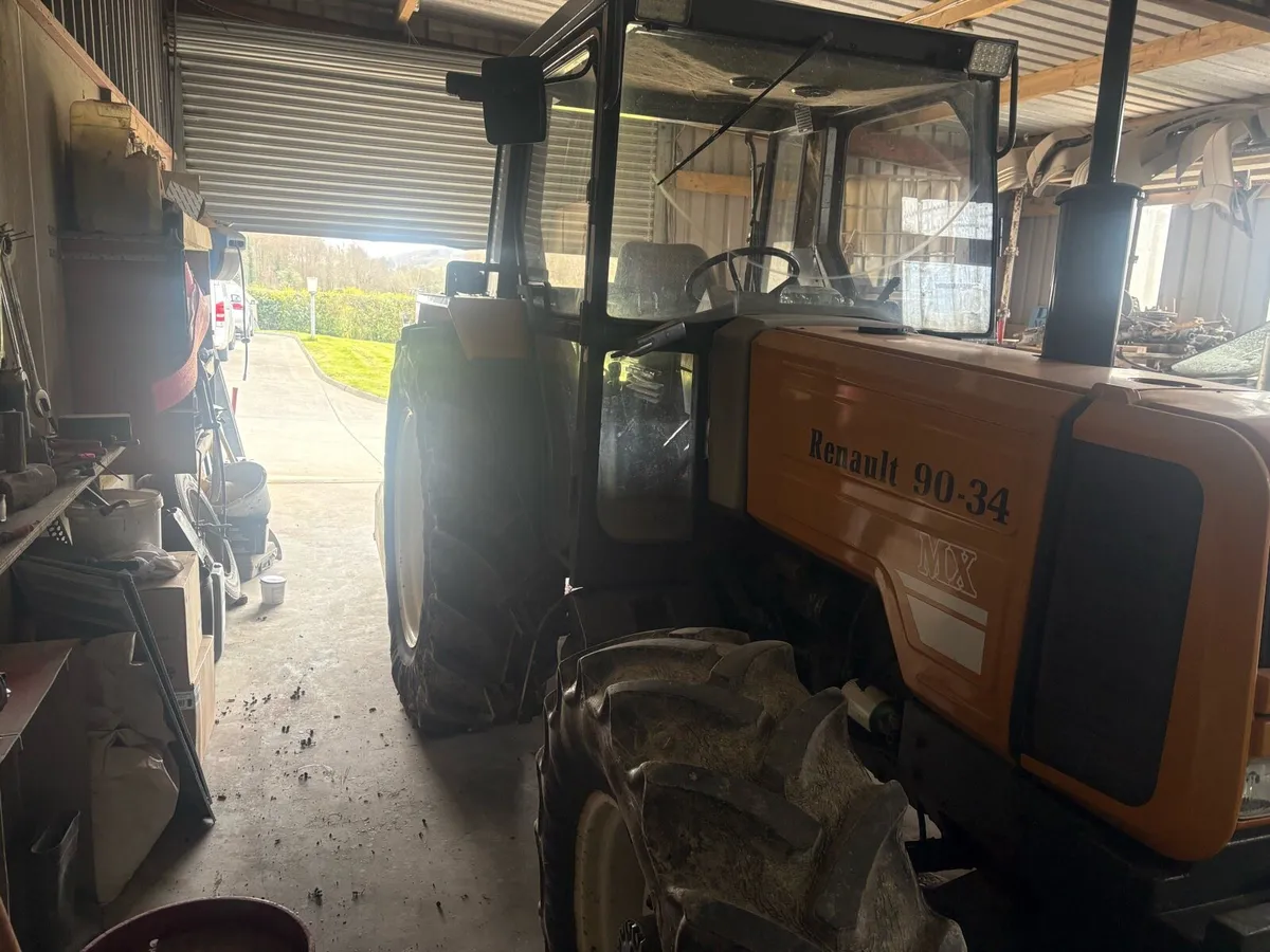 Renault tractor 90 34 steel tipping trailer low lo - Image 3