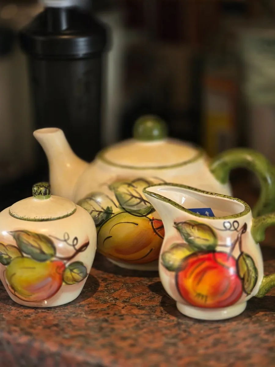 Ceramic coffee/tea set. Egg cup. Cup&saucer, salt - Image 1