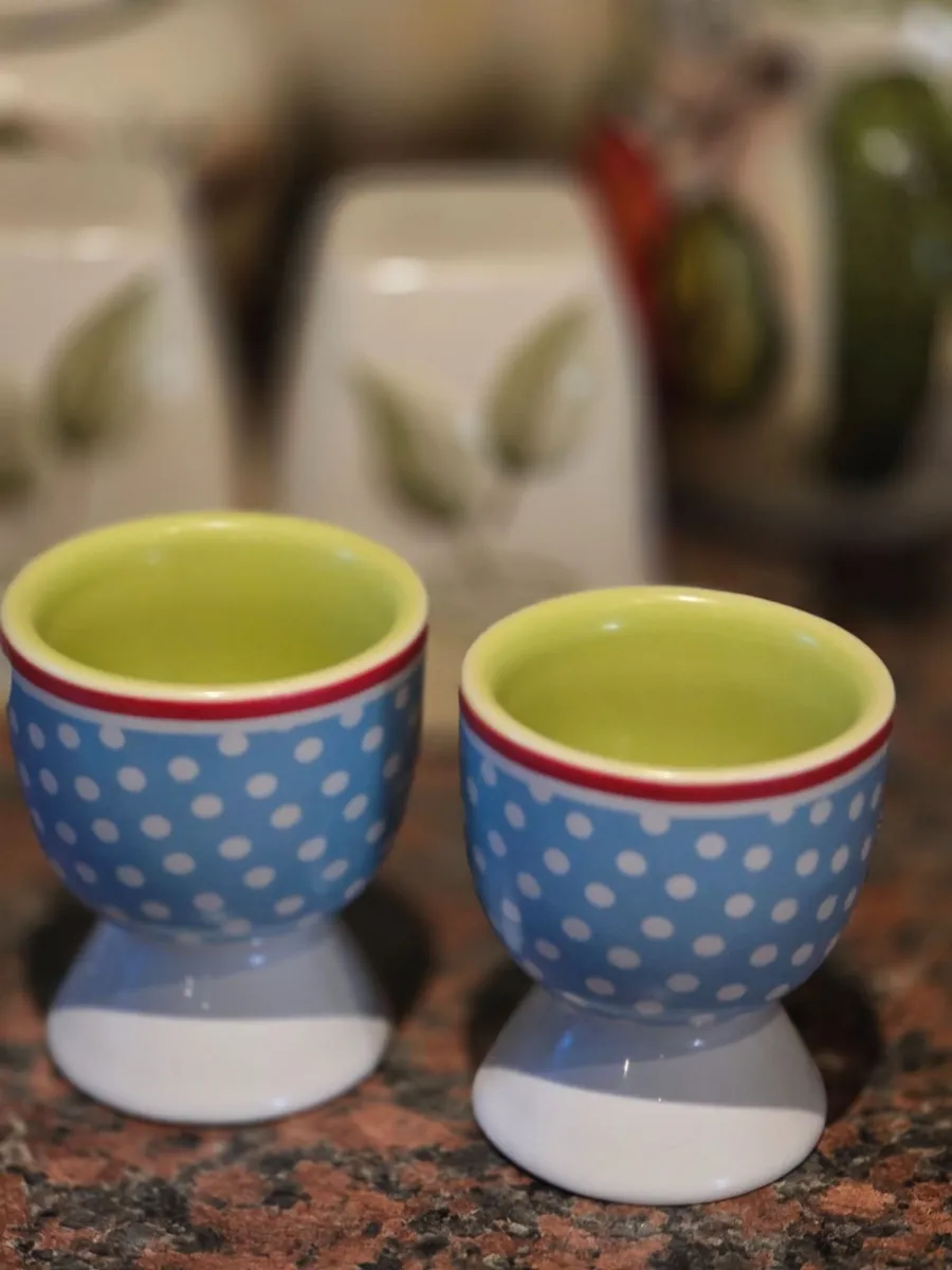 Ceramic coffee/tea set. Egg cup. Cup&saucer, salt - Image 4