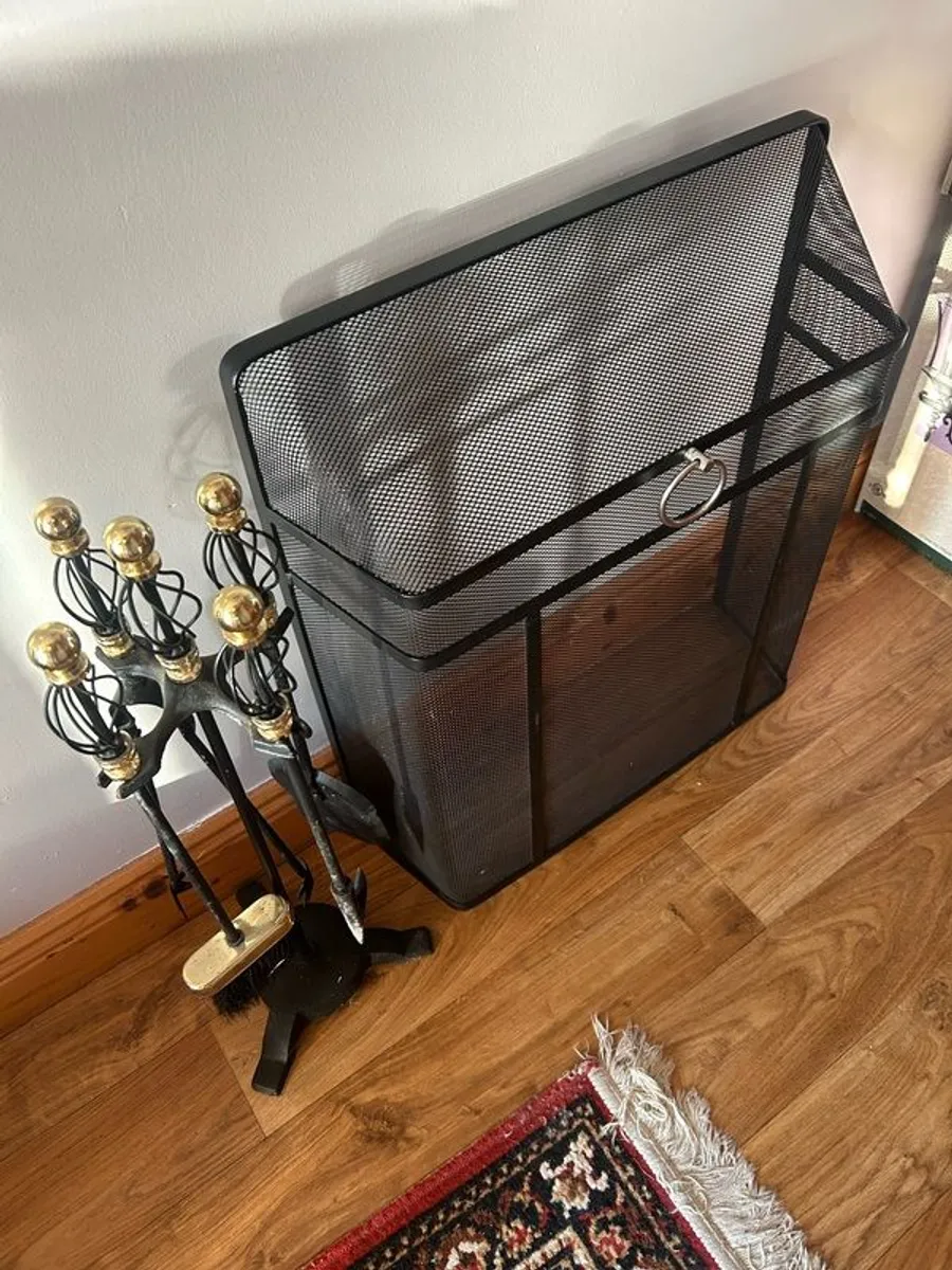 Fire Irons and Firescreen - Image 1
