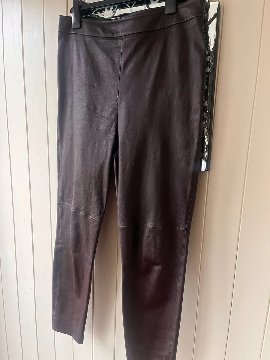 Jaeger brown leather trousers - Image 1
