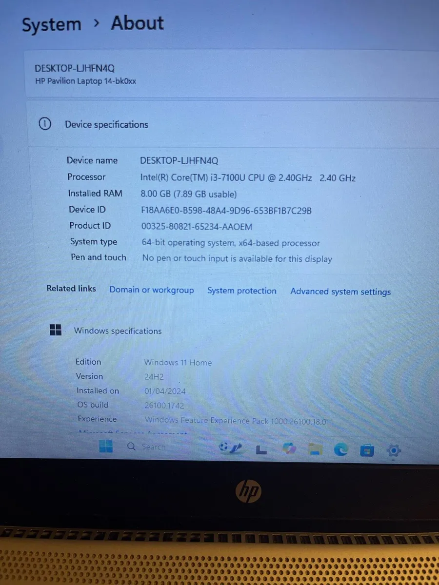 HP laptop for sale 8gb ram 1 TB HDD w11 - Image 3