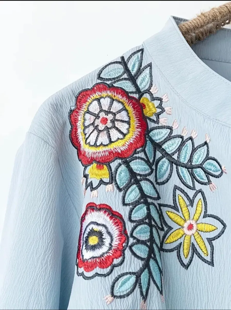 Women'S Spring Autumn Embroidered Long Sleeve Top - Image 1