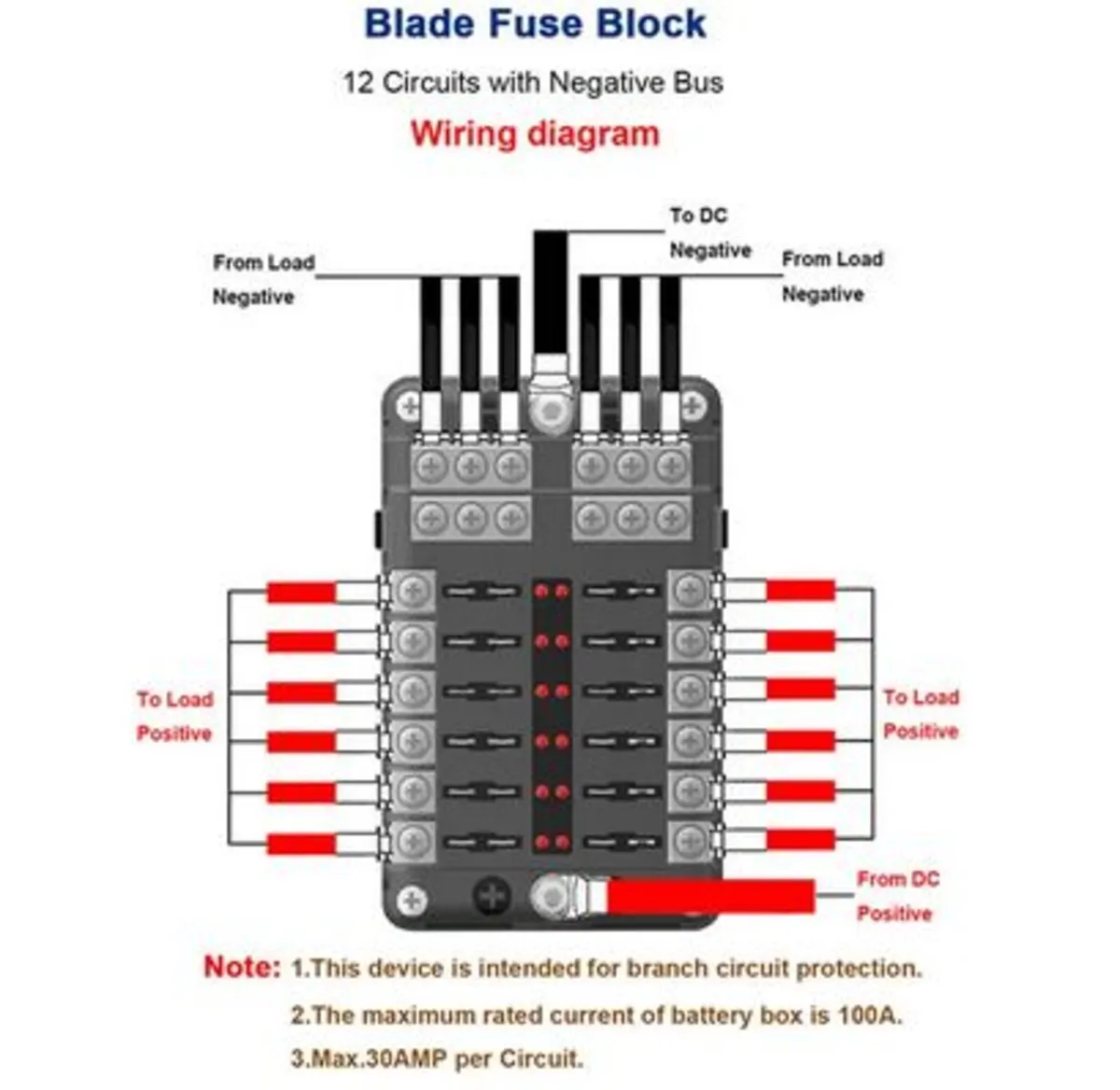 12 Blade Fuse Holder Block for Camper van - Image 4