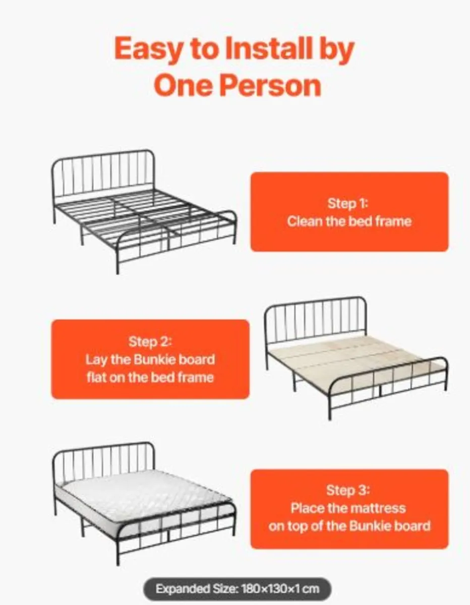 Full Size Bunkie Board, 10 mm Foldable Bed Board - Image 3