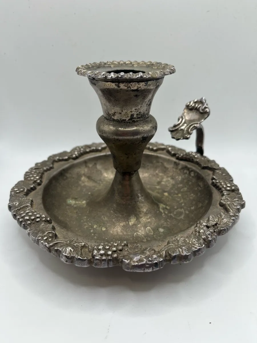 Antique chamberstick candle holder - Image 2