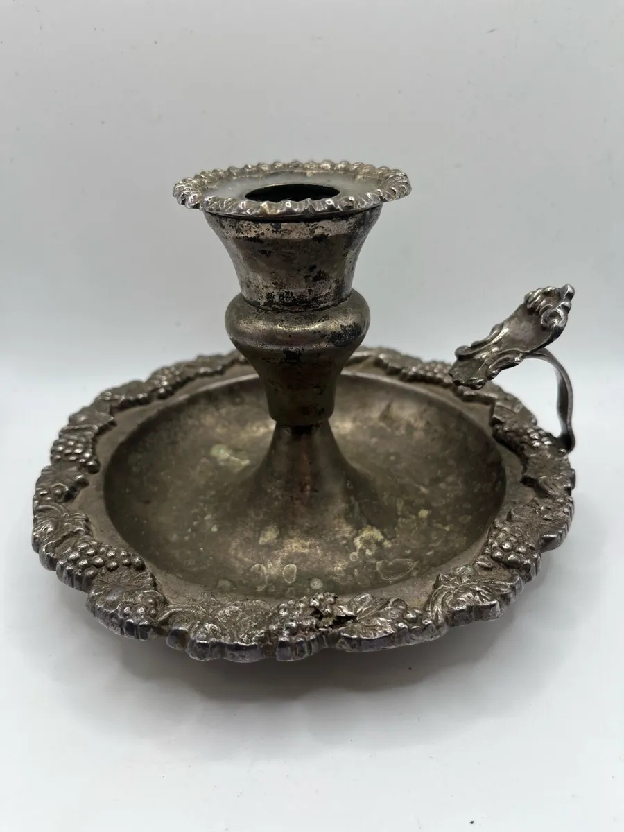 Antique chamberstick candle holder - Image 1
