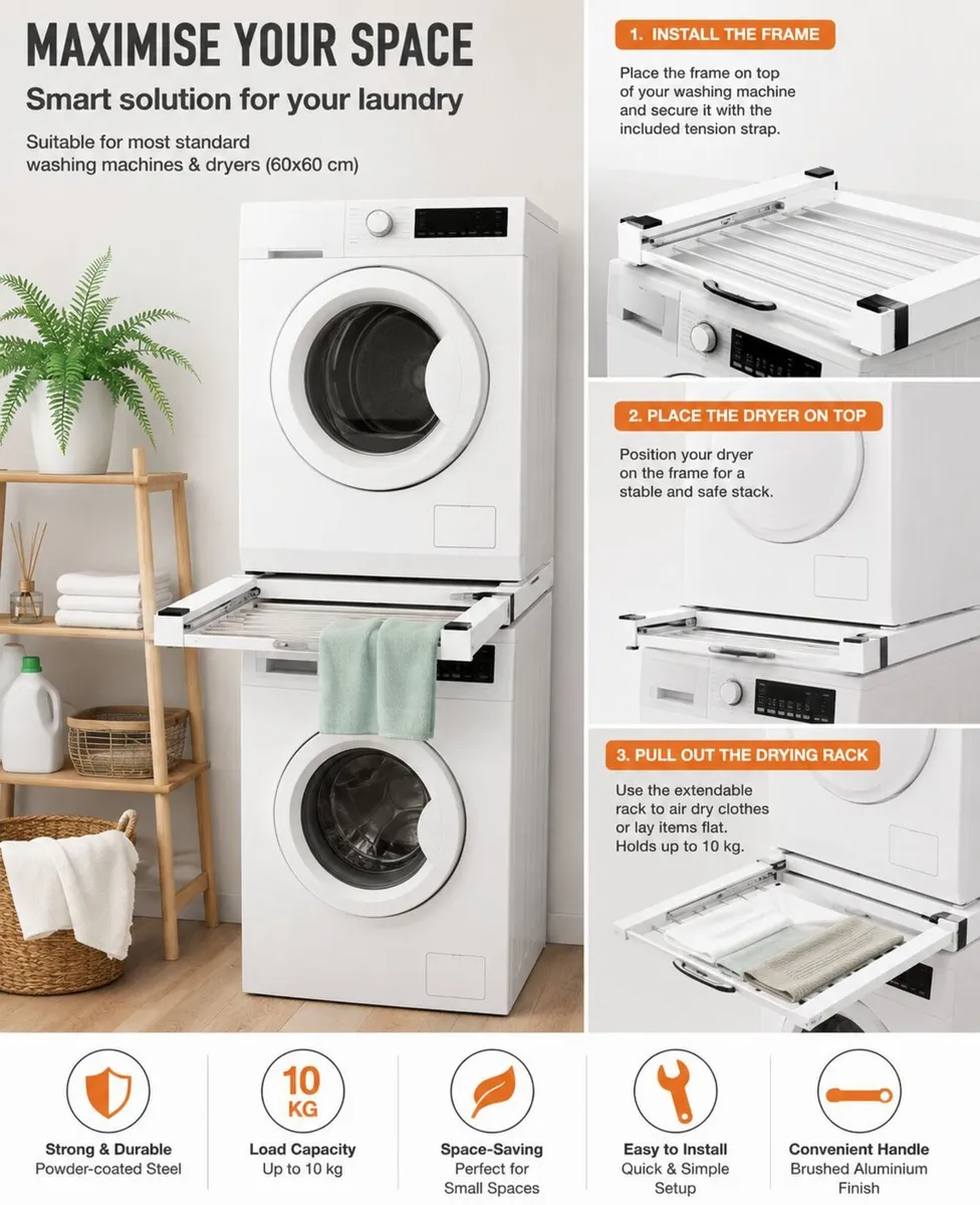 Washing Machine and Tumble Dryer Stacking Kit with - Image 2