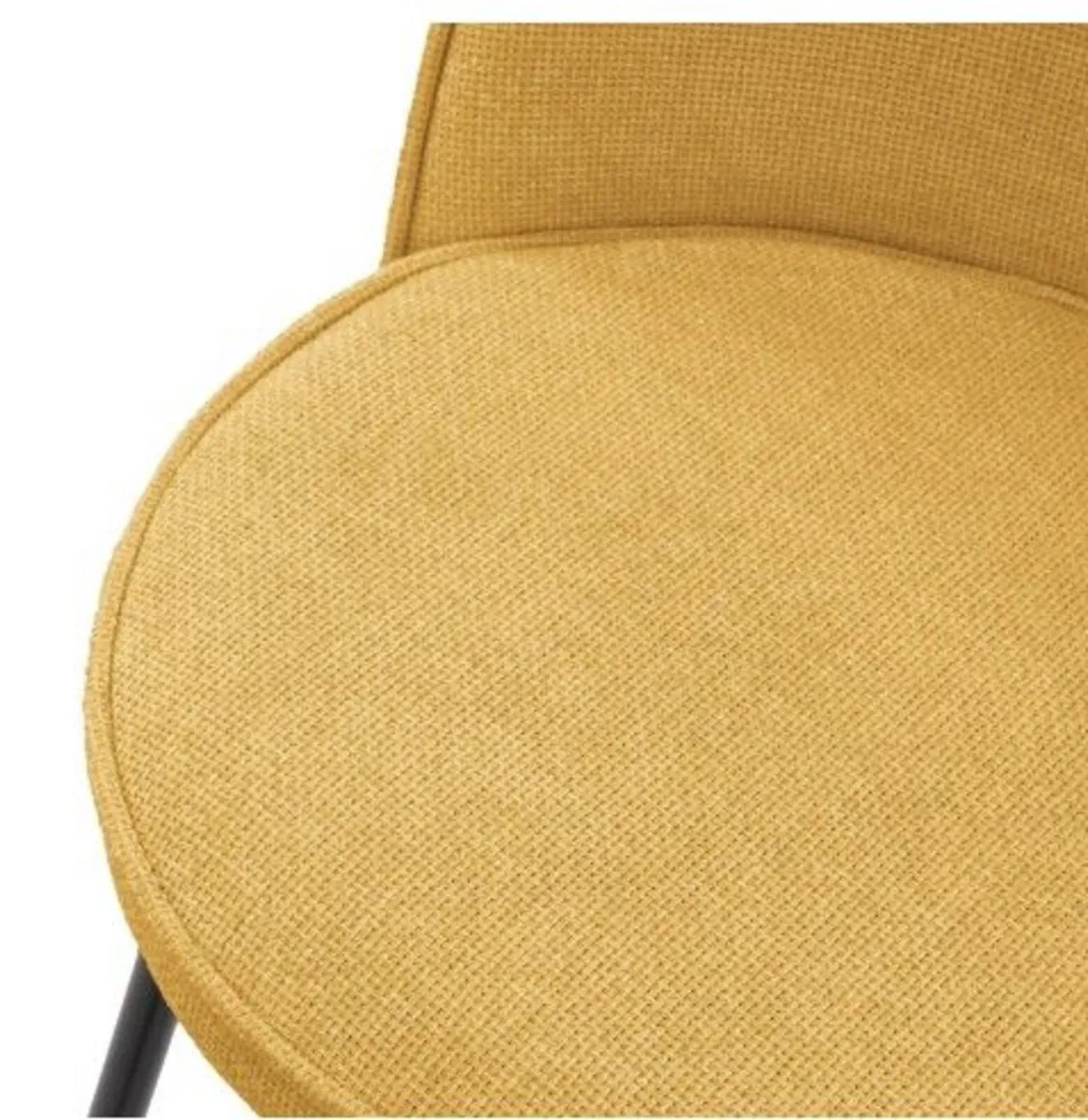 Set of 2 Mustard Upholstered Bar Stools with Backr - Image 4