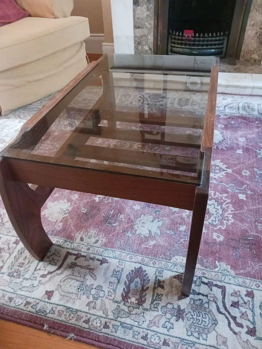 Mid Century Coffee Table and Foot Stool - Image 3